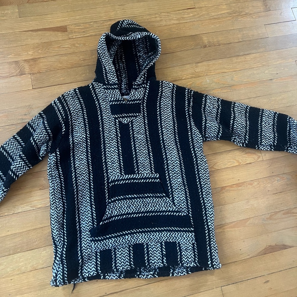 Classic stripe Baja black hoodie